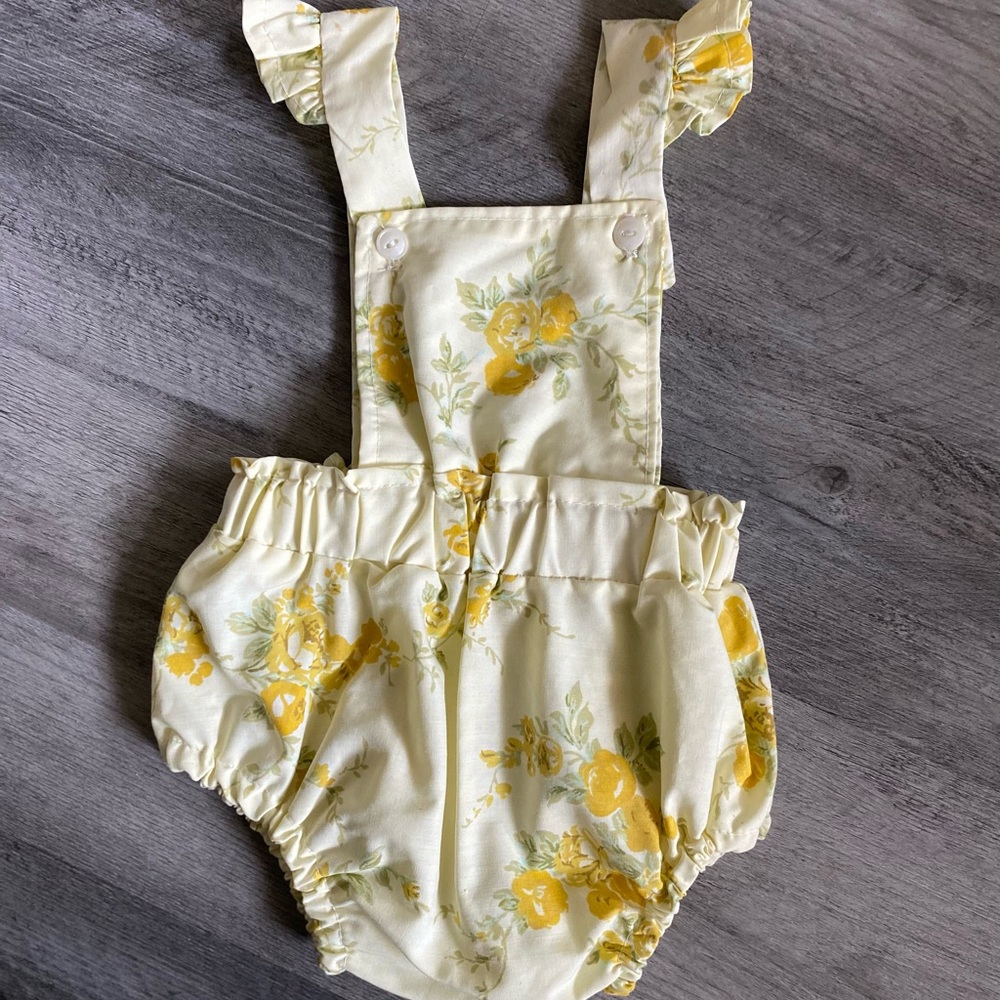 Hand made Baby girl onesie overalls